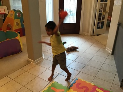 Child throwing ball